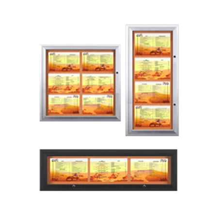 Indoor Enclosed Menu Cases for 8 1/2" x 14" Portrait Menu Sizes (Radius Edge)