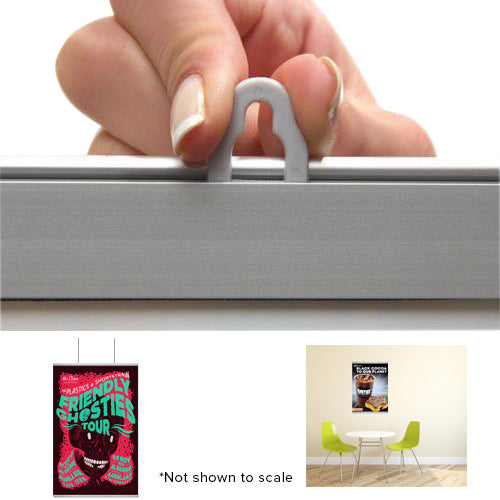 Poster Snap Bar Set 30 Inches Wide holds Graphics Up To 30" Wide | Display in Portrait Position from Ceiling or Wall Mount