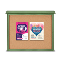 30x40 Outdoor Message Center with Cork Board Wall Mounted - LEFT Hinged