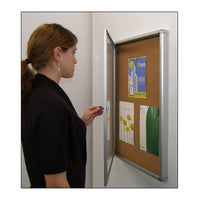 31 x 31 Indoor Enclosed Bulletin Board with Rounded Corners (Single Door)