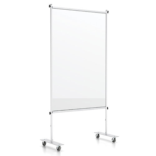Clear Mobile Room Divider  Rolling Acrylic Barrier - Sneeze Guard EZ