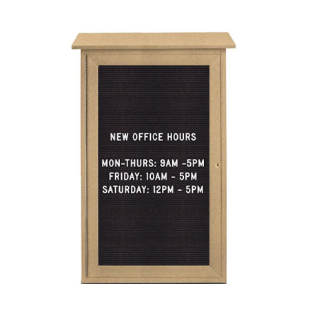 36x36 Outdoor Message Center with Letter Board Wall Mounted - LEFT Hinged