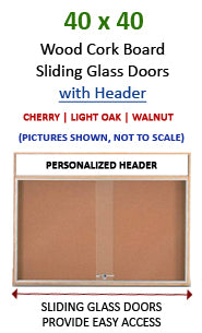 40x40 Indoor Information Board Message Centers w Tempered Glass Doors 