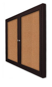 Outdoor Lockable Bulletin Board 2 Door with Mitered Corners
