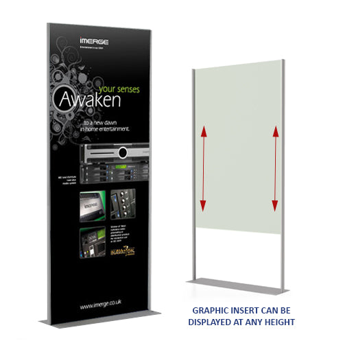 48 x 96 Mounted Graphic Poster Board Floorstand with Solid Steel Base,  Silver or Black