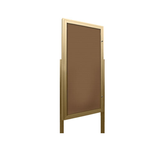 Swing Case 48x96 Extra Large Outdoor Enclosed Bulletin Board w Leg Posts (Single) Door