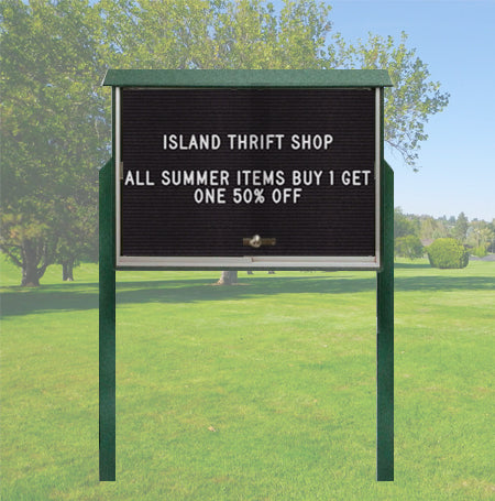 Standing 50 x 40 Outdoor Message Center Letter Board + Sliding