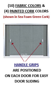 60 x 30 Indoor Enclosed Bulletin Cork Boards with Sliding Glass Doors