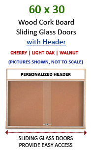 60x30 Indoor Information Board Message Centers w Tempered Glass Doors 