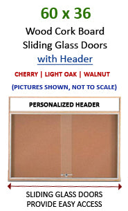 60x36 Indoor Information Board Message Centers w Tempered Glass Doors 
