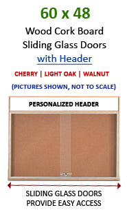 60x48 Indoor Information Board Message Centers w Tempered Glass Doors 