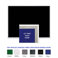 METAL FRAMED 60x48 EASY TACK FABRIC BULLETIN BOARD (SHOWN IN LANDSCAPE ORIENTATION)