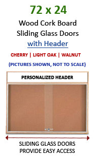 72x24 Indoor Information Board Message Centers w Tempered Glass Doors 