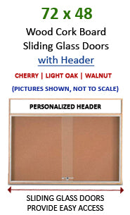 72x48 Indoor Information Board Message Centers w Tempered Glass Doors 