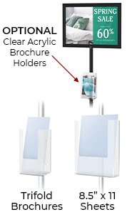 8.5x11 Pedestal Sign Holder with Round Base (Slide-In Design)