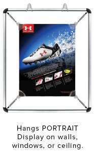 8.5x11 Stretch Clip Poster Frame which can Mount to Wall, Ceiling or Window comes in Silver