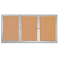 84 x 24 INDOOR Enclosed Bulletin Boards with Lights (3 DOORS)