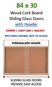 84x30 Indoor Information Board Message Centers w Tempered Glass Doors 
