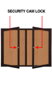 84 x 48 INDOOR Enclosed Bulletin Cork Boards 2 DOOR