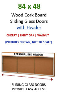 84x48 Indoor Information Board Message Centers w Tempered Glass Doors 