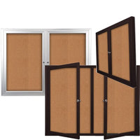 84x24 Enclosed Indoor Bulletin Boards with Radius Edge (2 DOORS)