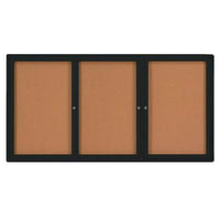 84x48 Enclosed Outdoor Bulletin Boards with Radius Edge (3 DOORS)