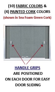 96 x 24 Indoor Enclosed Bulletin Cork Boards with Sliding Glass Doors