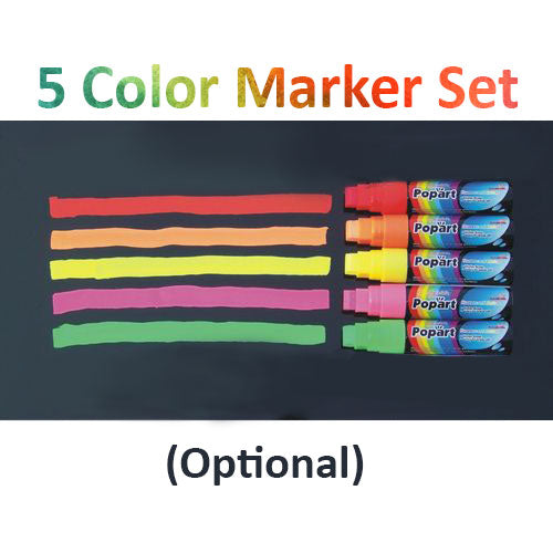 Start creating right away with these 5 vibrant Liquid Chalk Marker colors (optional)
