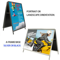 27x40 A-FRAME SIGN HOLDER with RADIUS SNAP FRAME (not shown to scale) AVAILABLE IN BOTH PORTRAIT AND LANDSCAPE