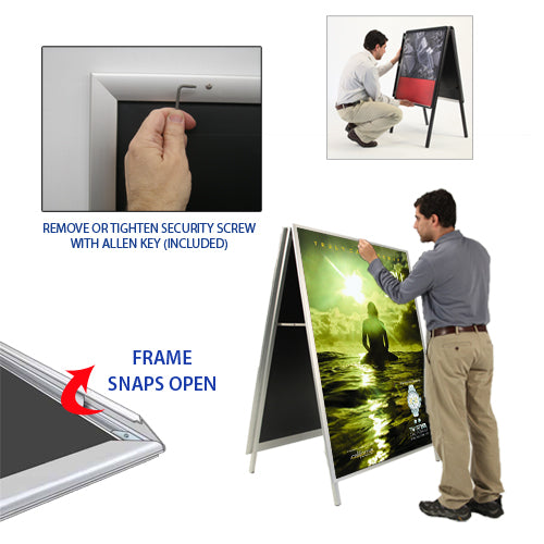 A-Frame 30x30 Sign Holder Stand  Snap Frame 1 1/4 Wide FREE Shipping –  Displays4Sale