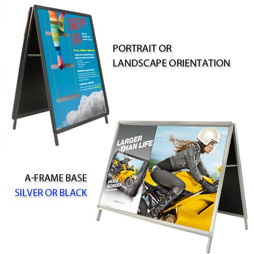 40x60 A-FRAME SIGN HOLDER with RADIUS SNAP FRAME (not shown to scale) AVAILABLE IN BOTH PORTRAIT AND LANDSCAPE