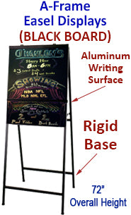 A-Frame Easel Displays - Black Aluminum Board (Rigid Legs)