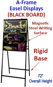 A-Frame Easel Displays - Black Magnetic Steel Board (Rigid Legs)