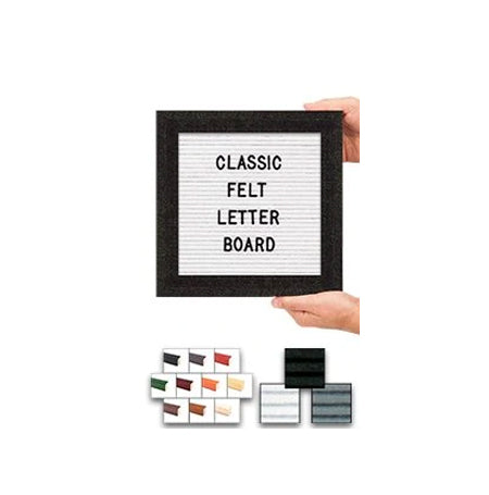 Access Letterboard | Open Face 10x10 Wood Framed Felt Letter Boards in Black, Grey, or White Felt Letter Board Colors Plus 10 Classic Wood 361 Frame Finishes