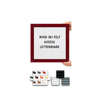 Access Letterboard | Open Face 14x14 Wood Framed Felt Letter Boards in Black, Grey, or White Felt Letter Board Colors Plus 10 Classic Wood 361 Frame Finishes
