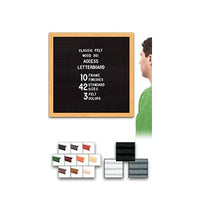 Access Letterboard | Open Face 24x24 Wood Framed Felt Letter Boards in Black, Grey, or White Felt Letter Board Colors Plus 10 Classic Wood 361 Frame Finishes