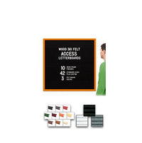Access Letterboard | Open Face 40x40 Wood Framed Felt Letter Boards in Black, Grey, or White Felt Letter Board Colors Plus 10 Classic Wood 361 Frame Finishes