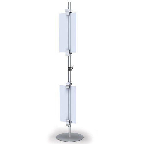 Adjustable Pole Sign Stands (Double Sided) - with Clamps Poster Display
