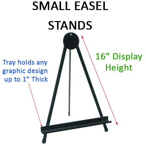 Aluminum Countertop Easels (16" Display Height) with Shelf