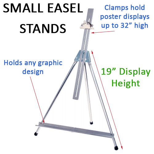 Aluminum Countertop Easels (19" Display Height) with 32" High Poster Clip