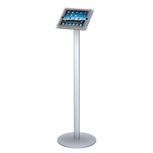 iPAD FLOORSTAND with ROUNDED BASE (SHOWN IN SILVER)