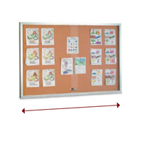 60 x 36 Indoor Enclosed Bulletin Cork Boards with Sliding Glass Doors