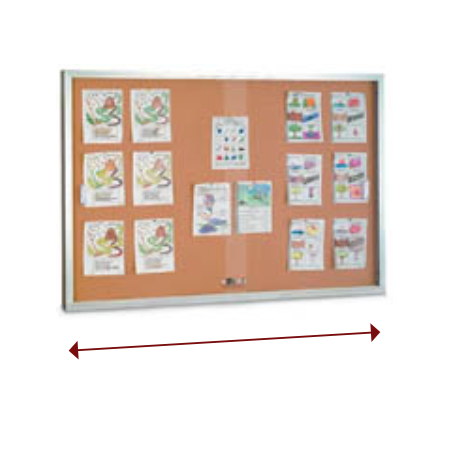 84 x 36 Indoor Enclosed Bulletin Cork Boards with Sliding Glass Doors