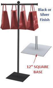 Bag Holder Floor Stand | Portable Single Pole with 12" Square Base