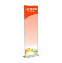 Capstone 23.5" Wide Single Sided Silver Retractable Bannerstand