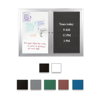 Enclosed 2-Door INDOOR Combo Board 60x24 | Changeable FELT Letter Board & Dry Erase Marker Board