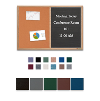 Value Line Combo Board 96x12 Wood Framed Cork Bulletin Letter Board (Open Face with Wood Trim)