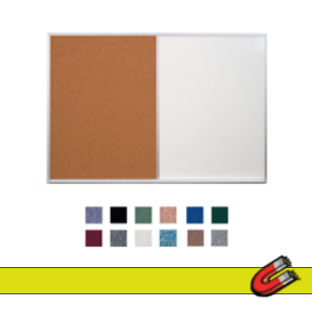 Value Line Magnetic Combo Board 24x30 Metal Framed Cork Bulletin Marker Board (Open Face with Silver Trim)