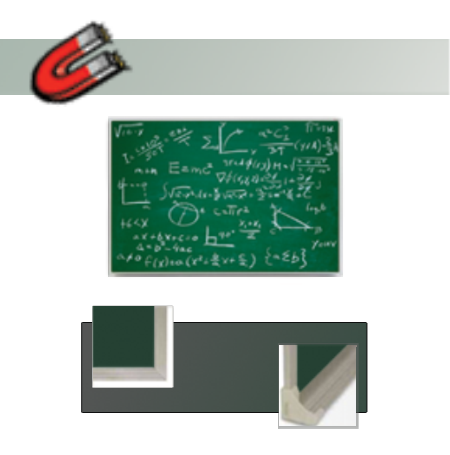 12x48 Magnetic Green Chalk Board with Aluminum Frame (Porcelain on Steel)