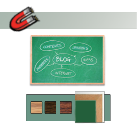 24x84 Magnetic Green Chalk Board with Wood Frame (Porcelain on Steel)